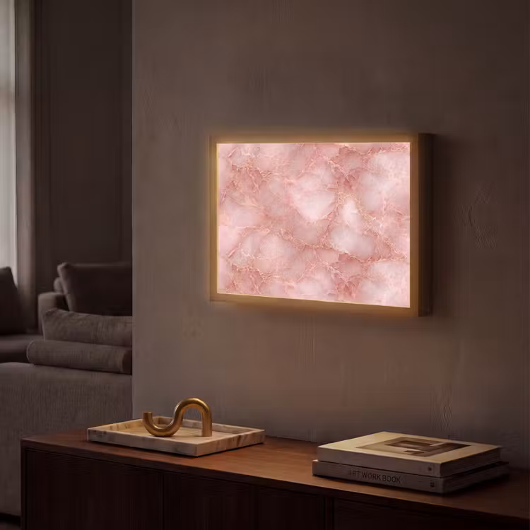 Lightbox - Wandlamp - Roze - Kwarts - Goud - Marmer — 2