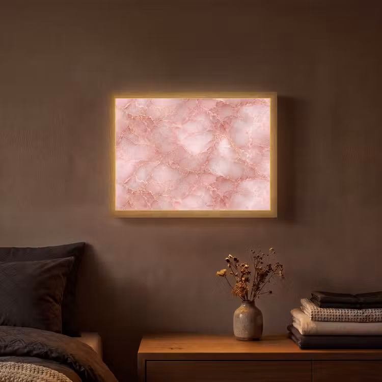 Lightbox - Wandlamp - Roze - Kwarts - Goud - Marmer — 3