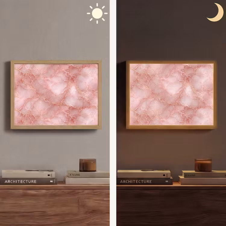 Lightbox - Wandlamp - Roze - Kwarts - Goud - Marmer — 6