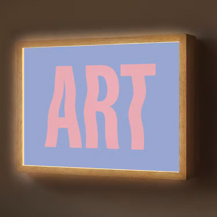 Lightbox - Wandlamp - Art - Roze - Blauw — 1
