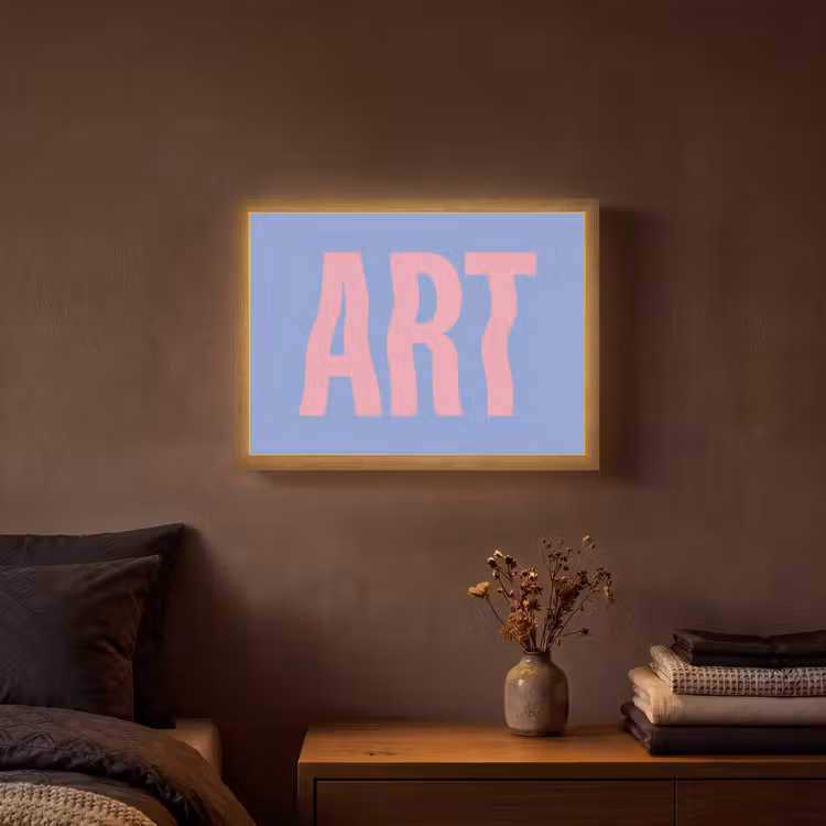 Lightbox - Wandlamp - Art - Roze - Blauw — 3