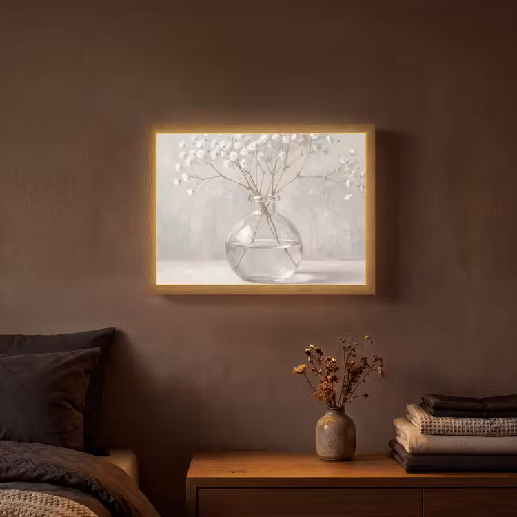 Lightbox - Wandlamp - Gipskruid - Vaas - Wit — 3