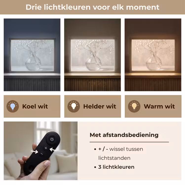 Lightbox - Wandlamp - Gipskruid - Vaas - Wit — 8