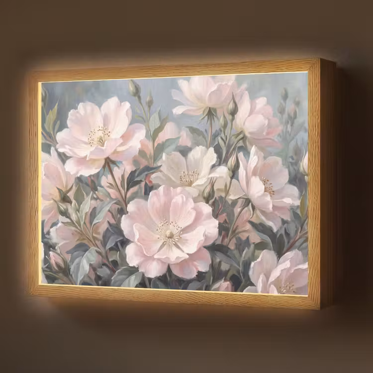 Lightbox - Wandlamp - Rozen - Illustratie - Roze