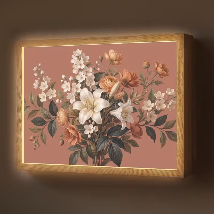 Lightbox - Wandlamp - Boeket - Retro - Kleurrijk