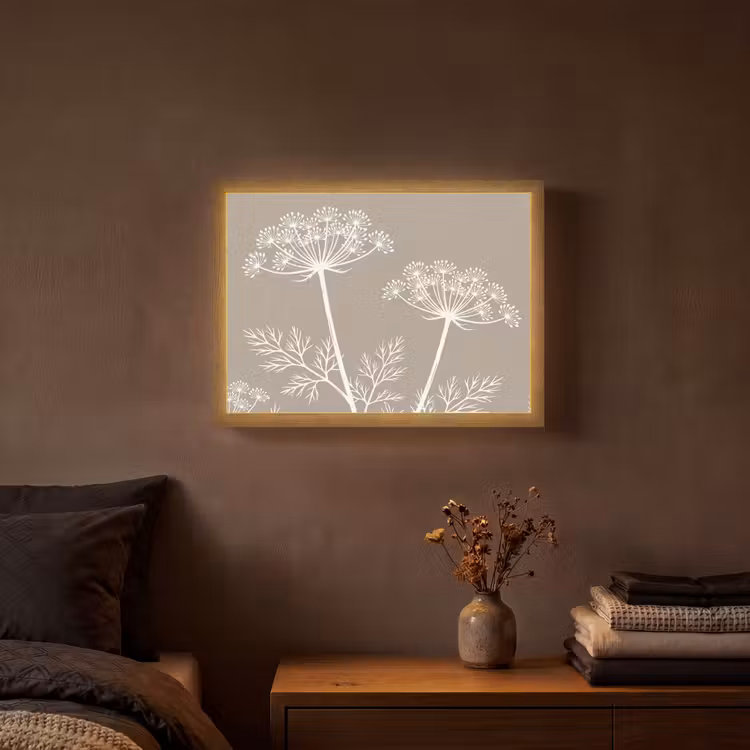 Lightbox - Wandlamp - Grafisch - Fluitenkruid - Taupe — 3