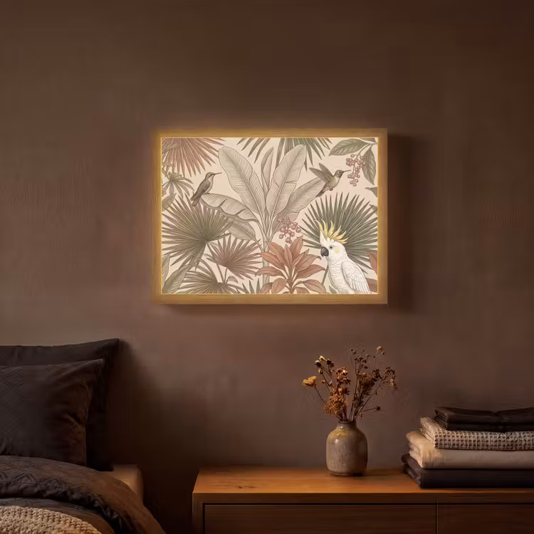 Lightbox - Wandlamp - Tropisch - Vogels - Beige — 3