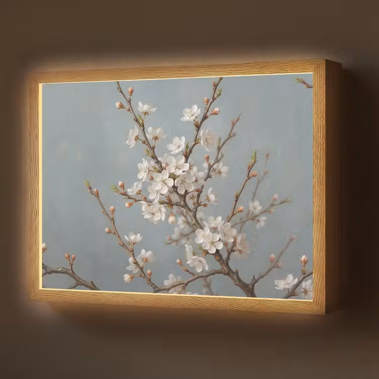 Lightbox - Wandlamp - Botanisch - Stilleven - Blauw