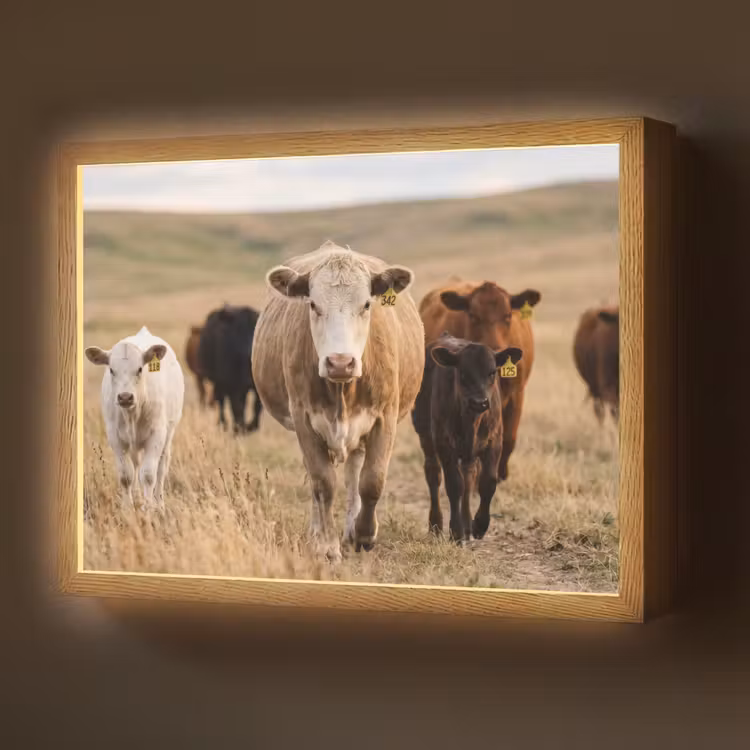 Lightbox - Wandlamp - Runderen - Kudde - Landschap - Weide - Rustig