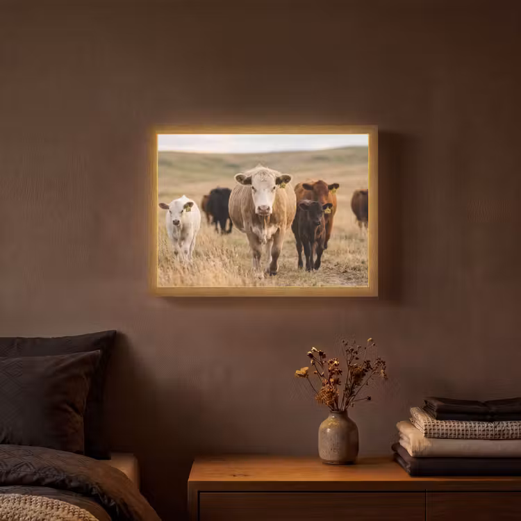 Lightbox - Wandlamp - Runderen - Kudde - Landschap - Weide - Rustig — 3