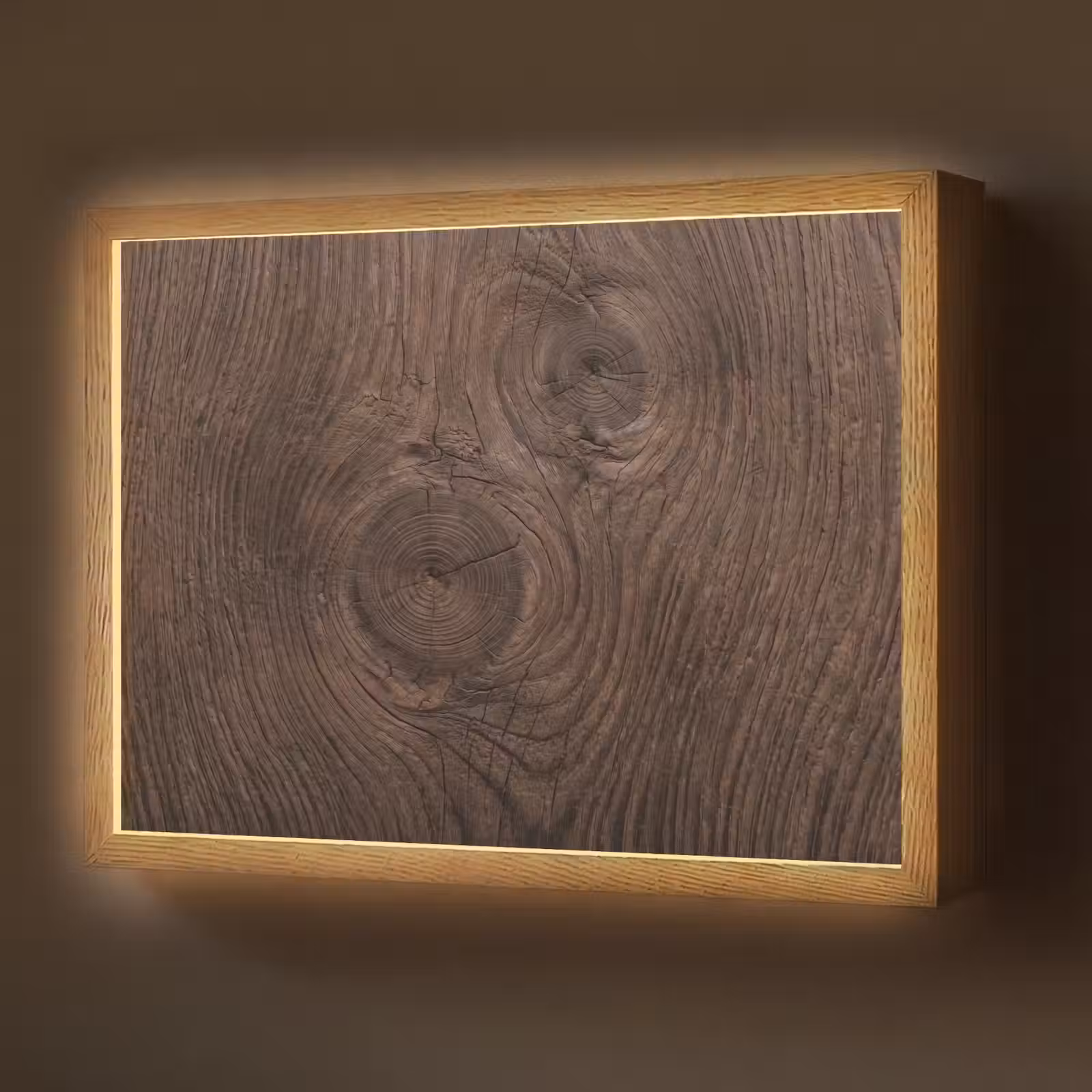 Lightbox - Wandlamp - Houtnerf - Textuur - Patroon - Bruin - Rustiek — 1