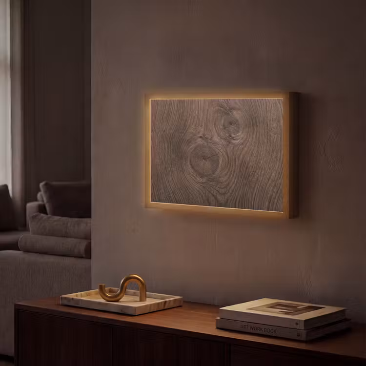 Lightbox - Wandlamp - Houtnerf - Textuur - Patroon - Bruin - Rustiek — 2
