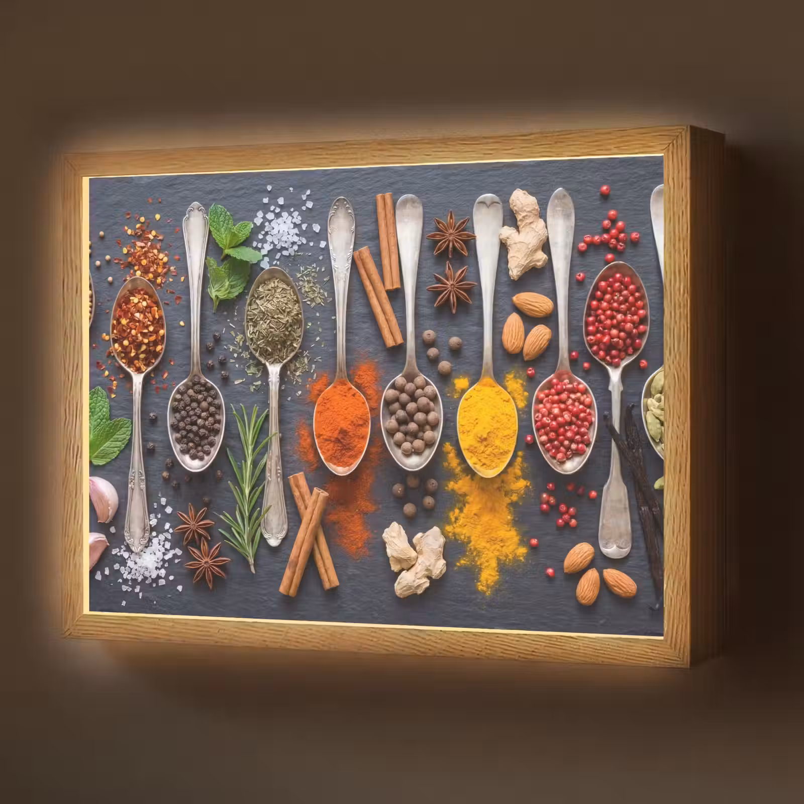 Lightbox - Wandlamp - Kruiden - Lepels - Culinair - Kleurrijk - Sfeervol — 1
