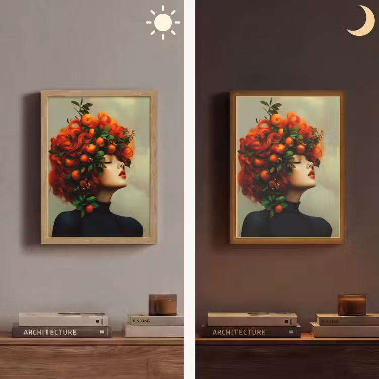 Lightbox - Wandlamp - Vrouw - Appels - Rood - Bladeren — 5