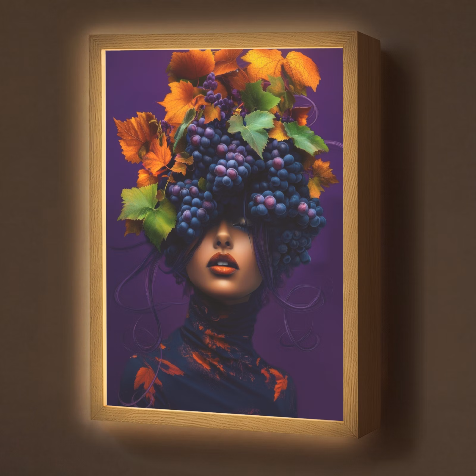 Lightbox - Wandlamp - Vrouw - Paars - Druiven — 1