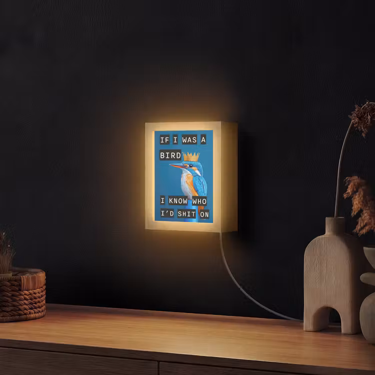 Lightbox - Wandlamp - Vogel - Decoratie - Ijsvogel - Blauw — 2