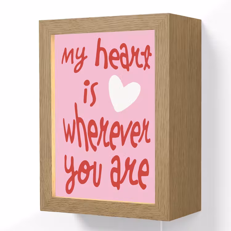 Lightbox - Wandlamp - Valentijn - Hart - Liefde - Roze — 1