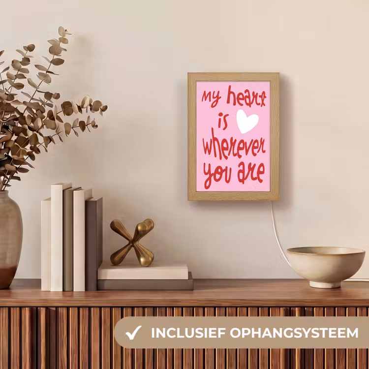 Lightbox - Wandlamp - Valentijn - Hart - Liefde - Roze — 8