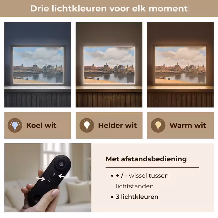 Lightbox - Wandlamp - Vermeer - Stad - Oude meesters - Kunst — 8
