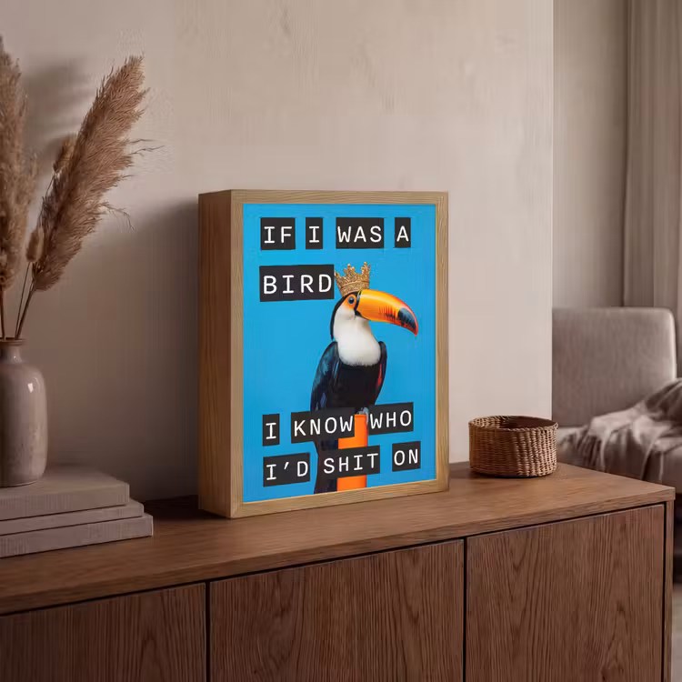 Lightbox - Wandlamp - Vogel - Toekan - Blauw - Quotes — 4
