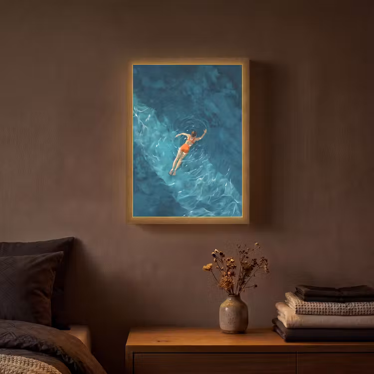 Lightbox - Wandlamp - Vrouw - Water - Bikini - Oranje — 3