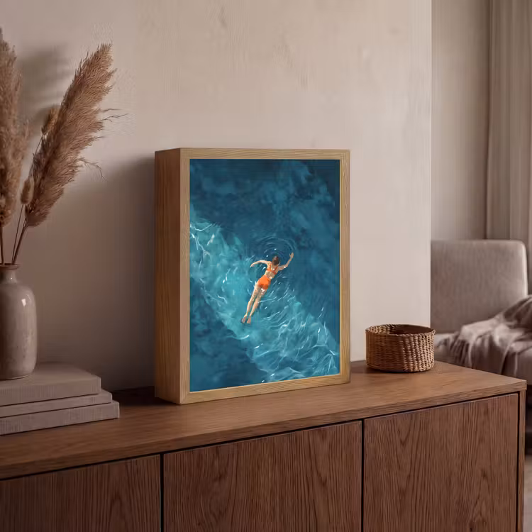 Lightbox - Wandlamp - Vrouw - Water - Bikini - Oranje — 4