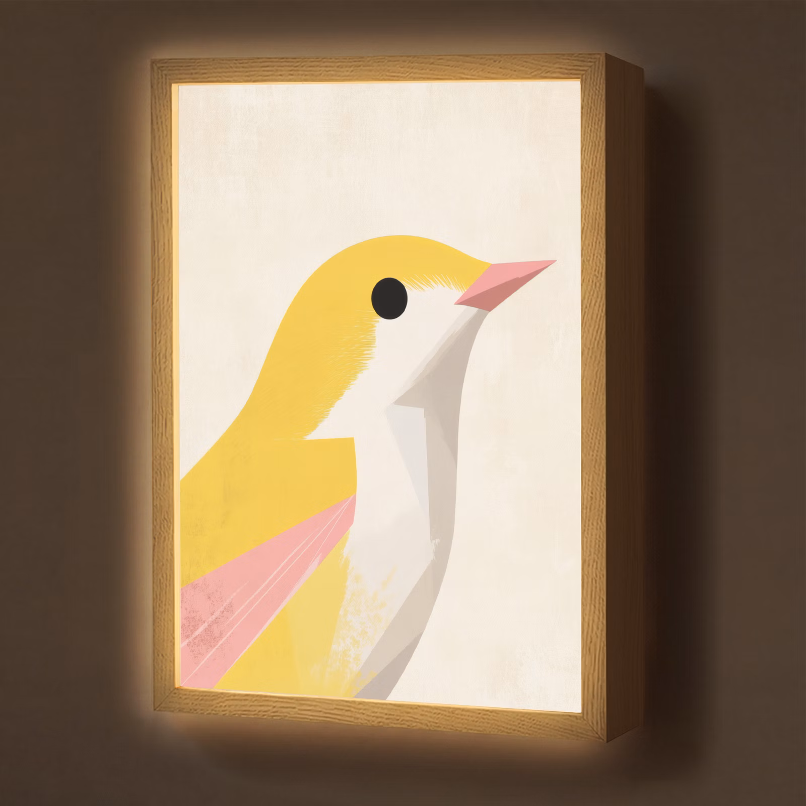 Lightbox - Wandlamp - Vogel - Minimalistisch - Geel — 1