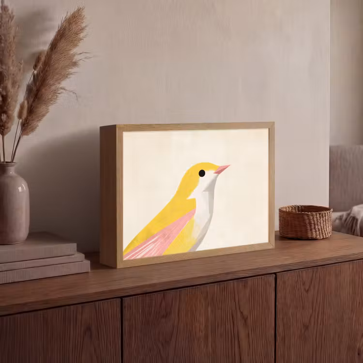 Lightbox - Wandlamp - Vogel - Minimalistisch - Geel — 4