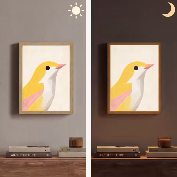Lightbox - Wandlamp - Vogel - Minimalistisch - Geel — 5