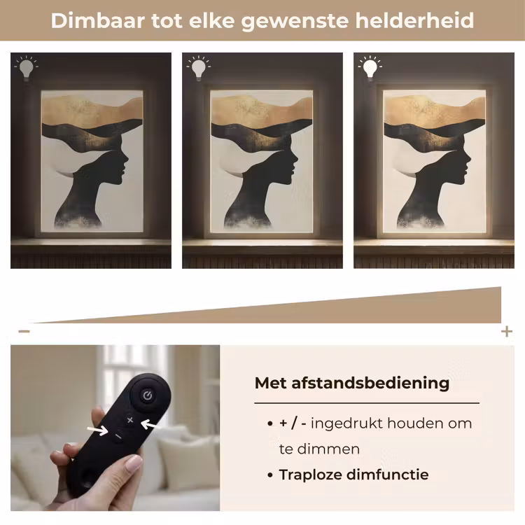 Lightbox - Wandlamp - Vrouw - Golven - Zwart — 8