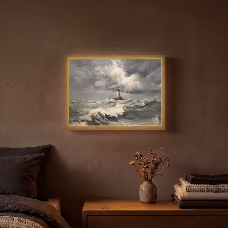 Lightbox - Wandlamp - Vuurtoren - Golven - Storm — 3