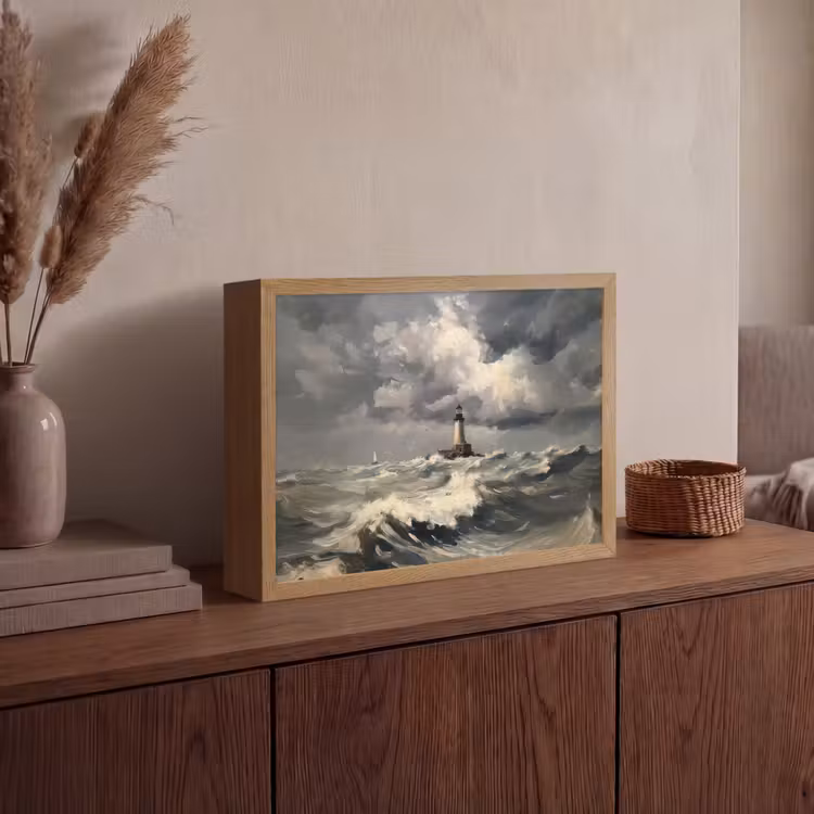 Lightbox - Wandlamp - Vuurtoren - Golven - Storm — 4