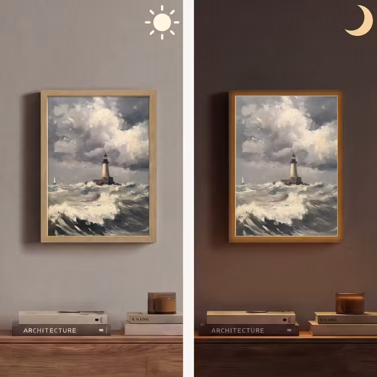 Lightbox - Wandlamp - Vuurtoren - Golven - Storm — 5