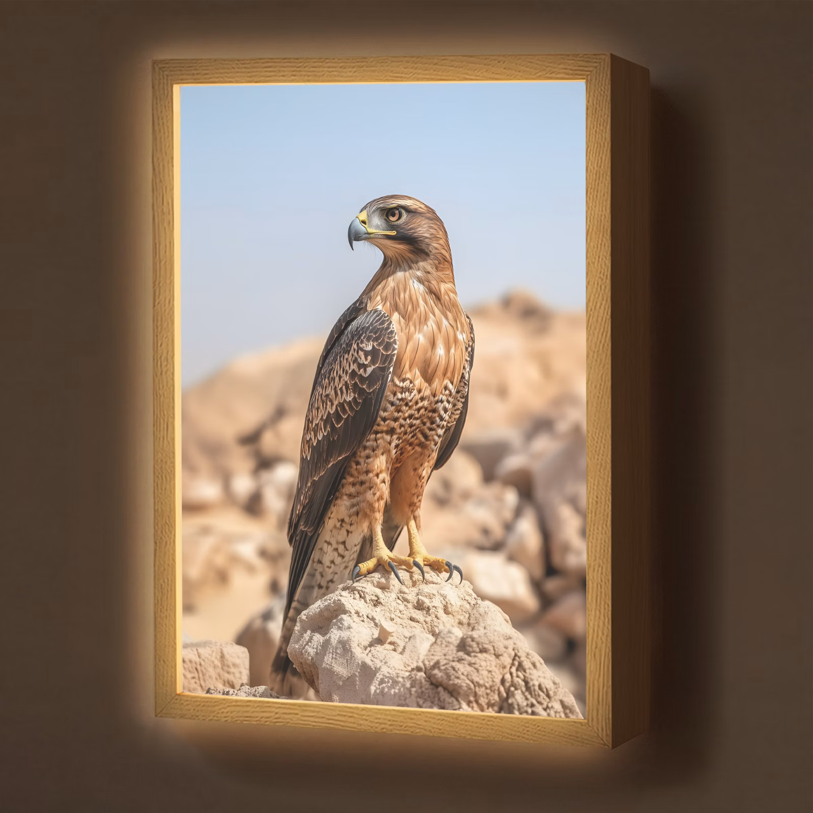 Lightbox - Wandlamp - Valk - Vogel - Rots - Macht — 1