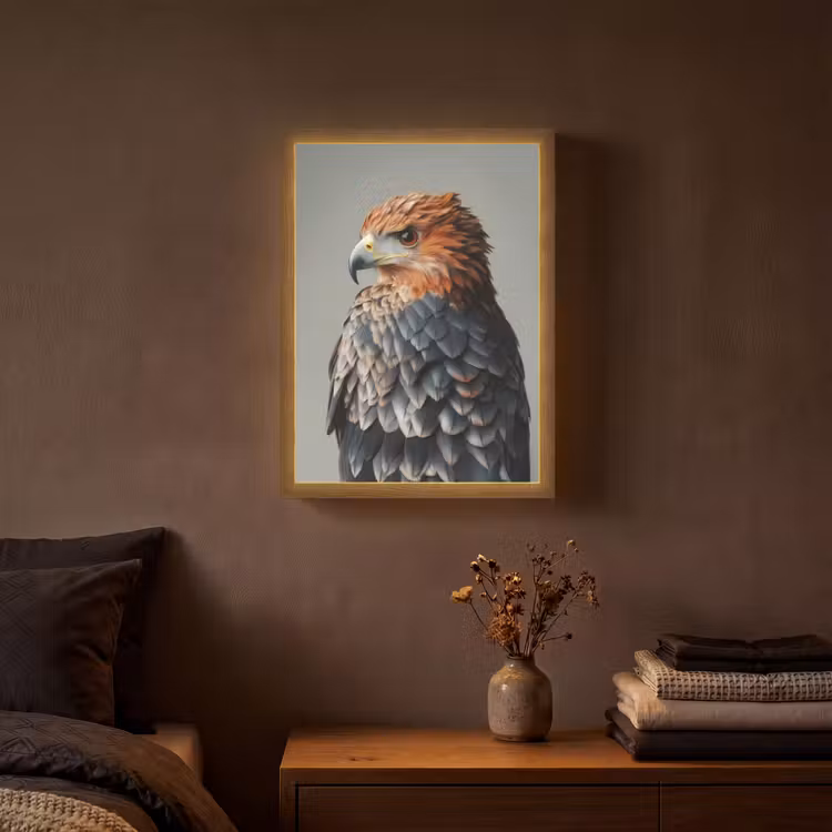 Lightbox - Wandlamp - Vogel - Realistisch - Veren - Bruin — 3