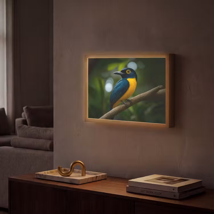 Lightbox - Wandlamp - Vogel - Tak - Geel - Bladeren — 2