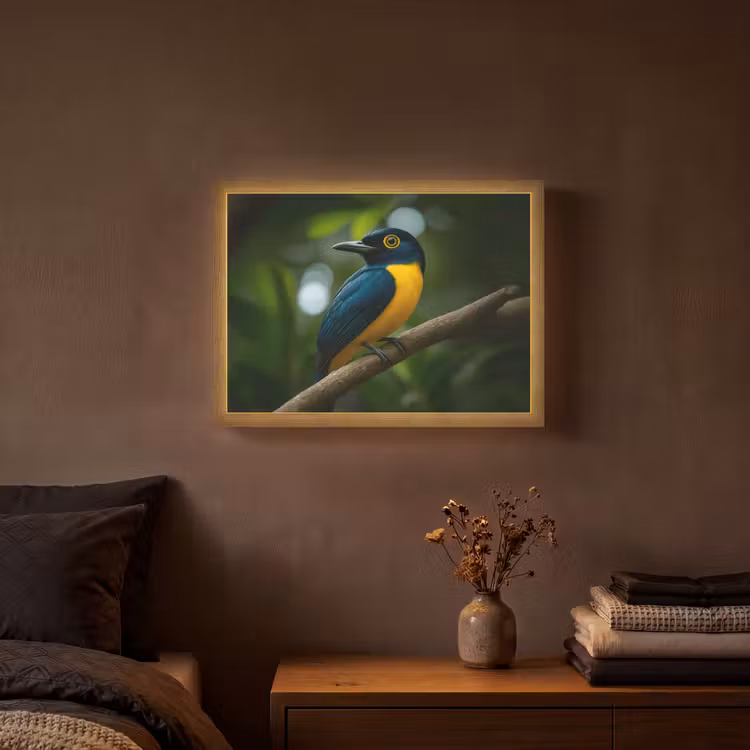 Lightbox - Wandlamp - Vogel - Tak - Geel - Bladeren — 3