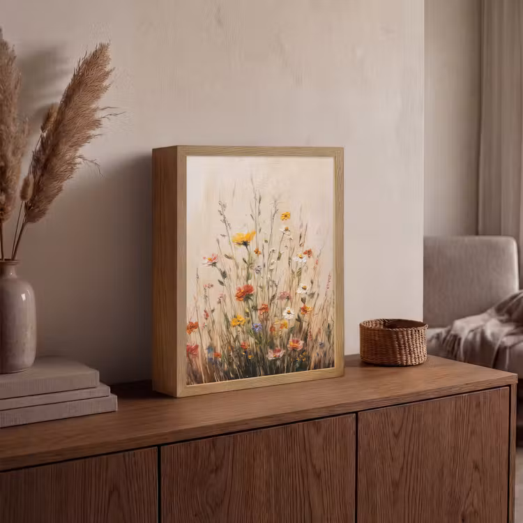 Lightbox - Wandlamp - Wilde bloemen - Penseelstreken - Rustgevend — 4