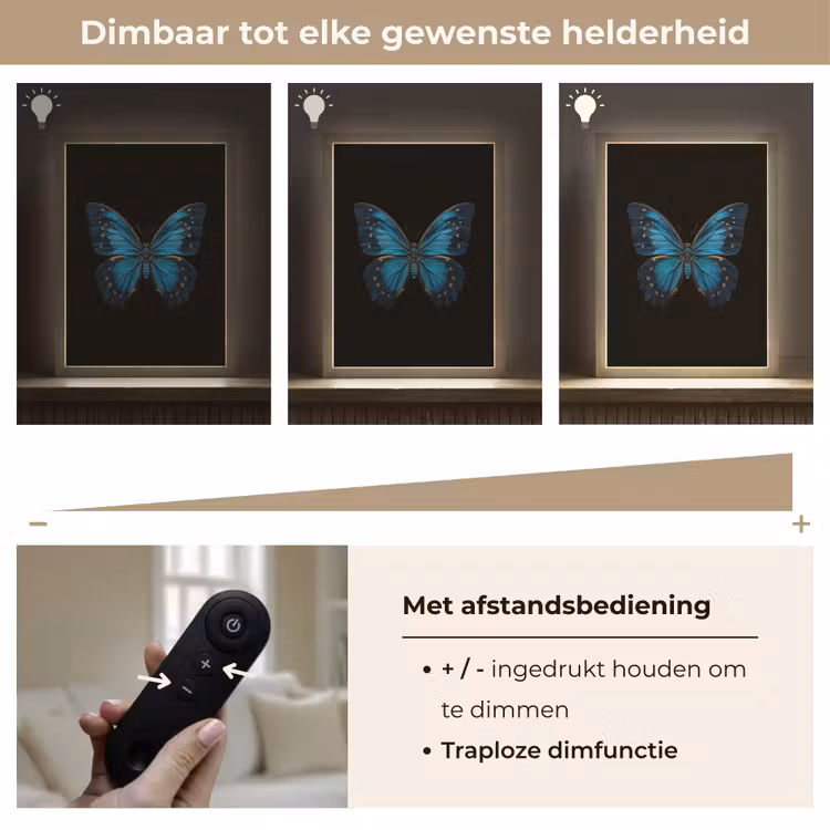 Lightbox - Wandlamp - Vlinder - Blauw - Contrast — 8
