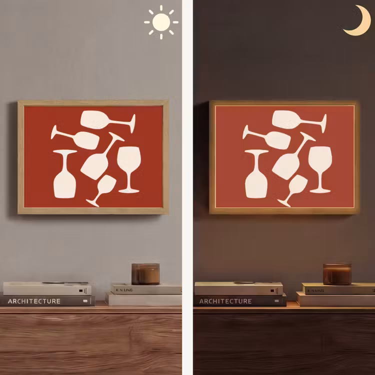 Lightbox - Wandlamp - Wijnglazen - Silhouetten - Wit — 6