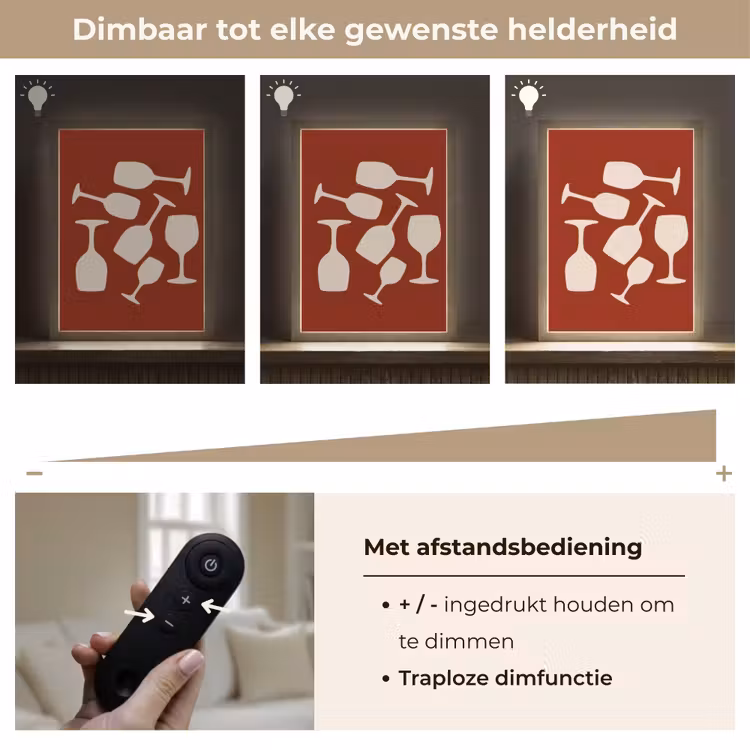 Lightbox - Wandlamp - Wijnglazen - Silhouetten - Wit — 8