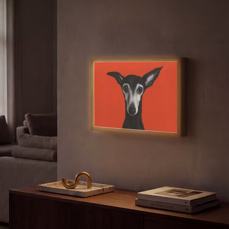 Lightbox - Wandlamp - Windhond - Minimalistisch - Rood — 2