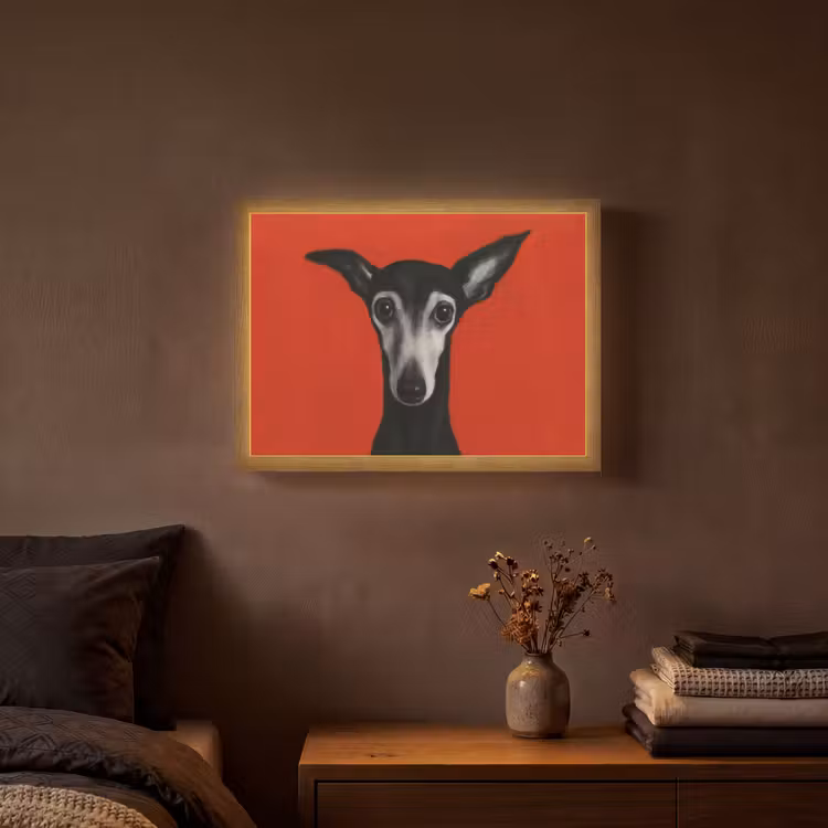 Lightbox - Wandlamp - Windhond - Minimalistisch - Rood — 3
