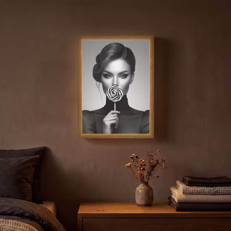 Lightbox - Wandlamp - Vrouw - Lolly - Zwart — 3