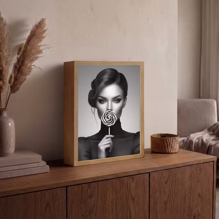 Lightbox - Wandlamp - Vrouw - Lolly - Zwart — 4