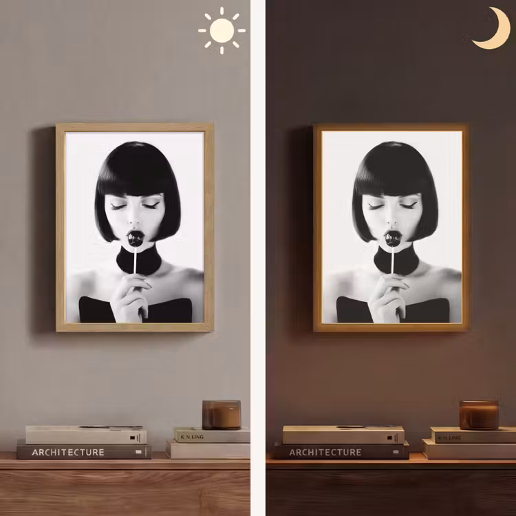 Lightbox - Wandlamp - Vrouw - Lolly - Zwart - Wit — 5