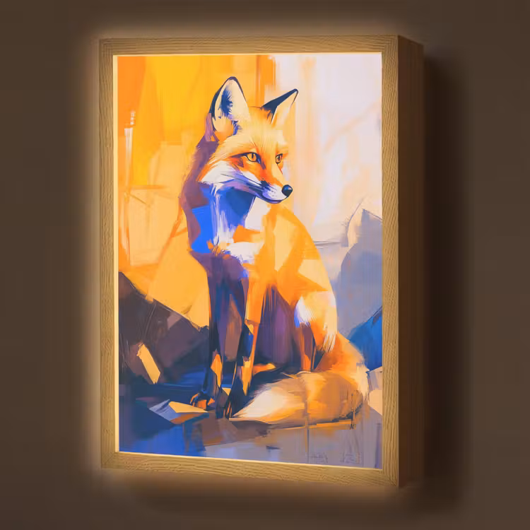 Lightbox - Wandlamp - Vos - Oranje - Vormen - Abstract — 1
