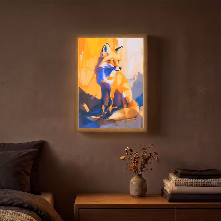Lightbox - Wandlamp - Vos - Oranje - Vormen - Abstract — 3