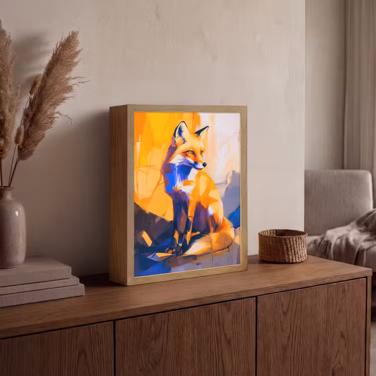 Lightbox - Wandlamp - Vos - Oranje - Vormen - Abstract — 4