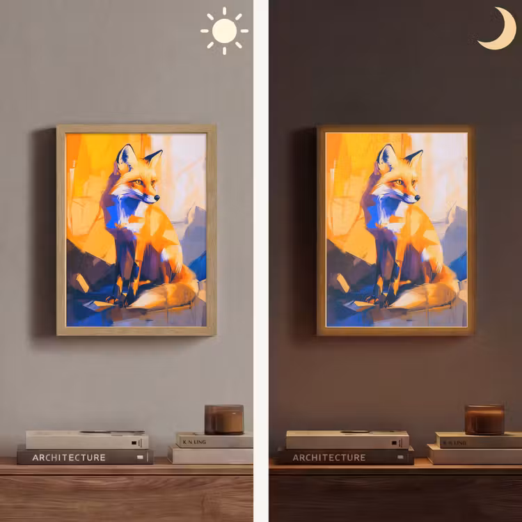 Lightbox - Wandlamp - Vos - Oranje - Vormen - Abstract — 5